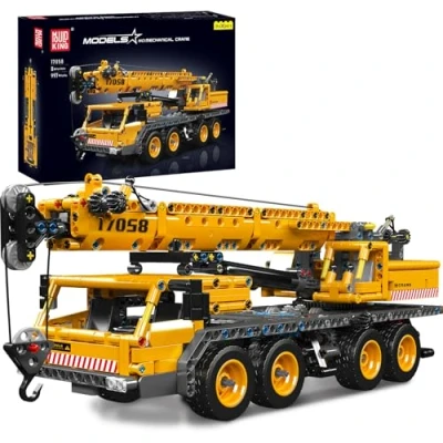 Image of Mould King 17058 City Mobile Crane Truck Toy Building Set, Construction Vehicle Model Blocks Kit for Adults, Toys Gifts Kids Children, Playset Boys and Girls Ages 8+(997 Pieces)