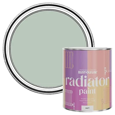 Image of Rust Oleum Green Heat Resistant Radiator Paint in Matt Finish Laurel 750ml (SHDRCT1155)