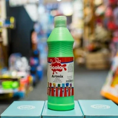 Image of scola 600ml Artmix Flourescent Poster Paint Glow Green