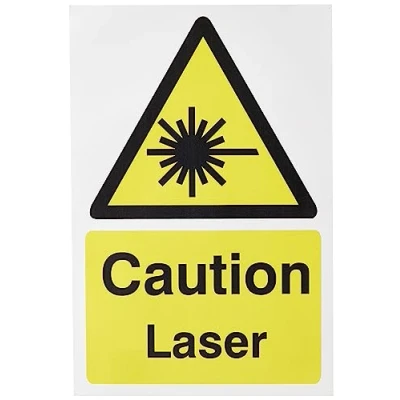 Image of Seco Caution Laser Sign, 200mm x 300mm Self Adhesive Vinyl