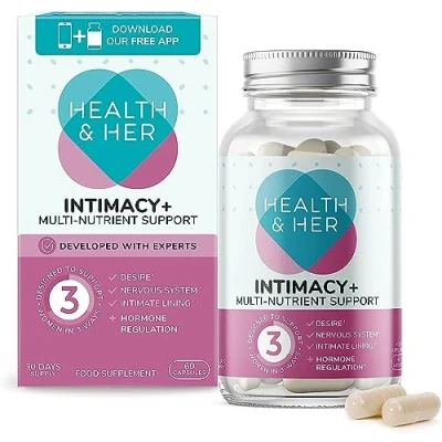 Image of Health &amp; Her Intimacy+ Multi Nutrient Support for Women A Natural Booster Supplement Containing Maca Root and Tribulus to Help Discover You Again 1 Month Supply 60 Vegan Tablets…