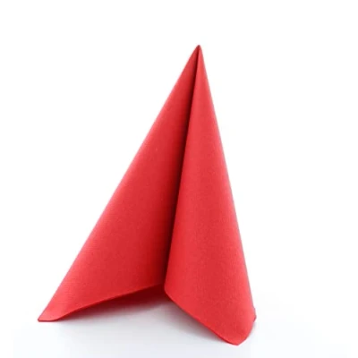 Image of Pack of 50 Premium Quality Linen Feel Airlaid Red Napkins 40cm x