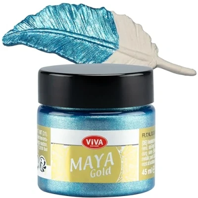 Image of Viva Decor 45 ml Maya Gold Paint, Ice Blue