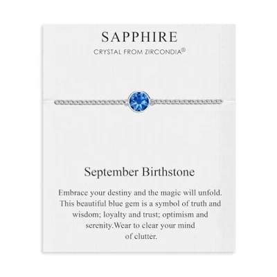 Image of Philip Jones September (Sapphire) Birthstone Anklet Created with Zircondia® Crystals