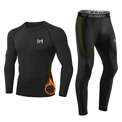 Image of MEETYOO Men’s Thermal Underwear Set, Wicking Long Johns Quick Dry Base Layer Sport Compression Suit for Workout Skiing Running Hiking