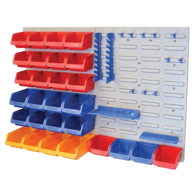 Image of Faithfull FAIPAN43 Storage Bin Set with Wall Panels (43 Pieces),Grey