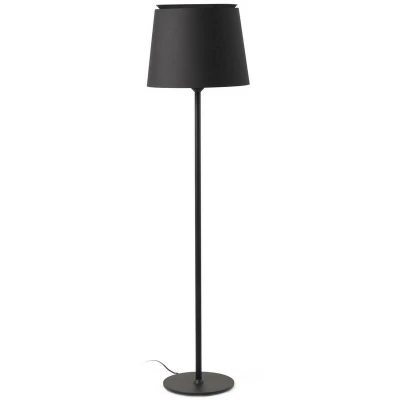 Image of Savoy Floor Lamp Round Tappered Shade Black, E27