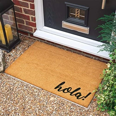 Image of Ensound hola Doormat Modern doormats,Alphabet Absorbent Non Slip Floor Mat Home Decor 30x18 Inch