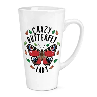 Image of Crazy Butterfly Lady Stars 17oz Large Latte Mug Cup