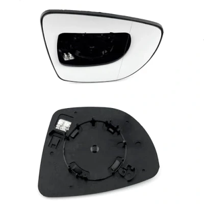 Image of Clip on Heated Base Wide angle Wing Mirror Glass fits Renault Zoe 2012 to 2022 Right Driver Side