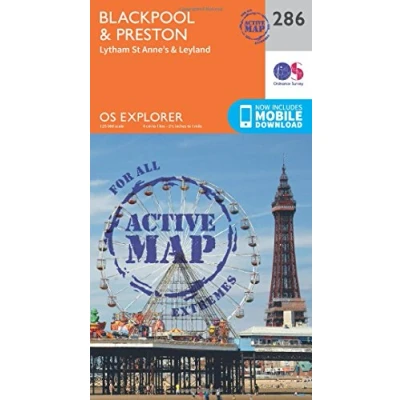 Image of Explorer Active 286 Blackpool &amp; Preston Map With Digital Version