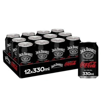 Image of Jack Daniels &amp; Coca Cola Mix 330ml X 12 Cans JD with Coke
