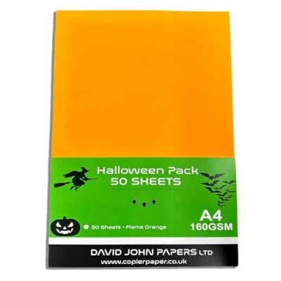 Image of DJP Flame Orange 160gsm Coloured Craft Card 50 Sheets