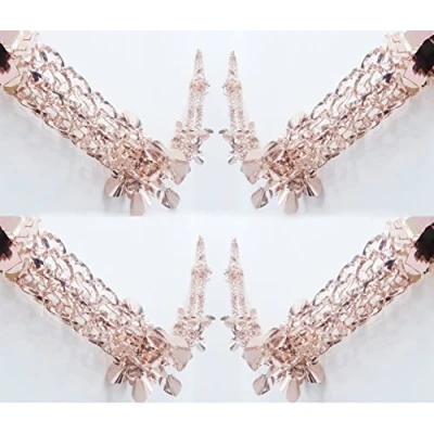 Image of Pack of 4 Extra Large Rose Gold Chirstmas Foil Garland Decoration Square Patterned Shape