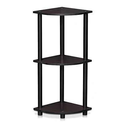 Image of Furinno 12077DWN Toolless Shelves, Wood, Dark Walnut, one size, 3 Tier
