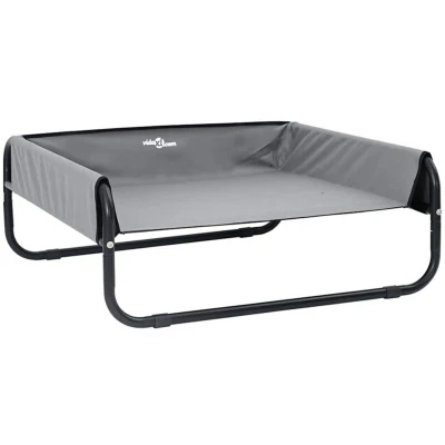Image of vidaXL Elevated Dog Bed Light Grey ML Oxford Fabric and Steel