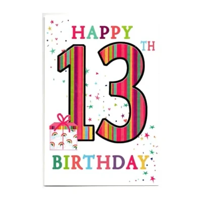Image of Birthday Card for Teenager 13th Birthday. 13 Year Girl