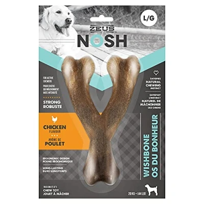 Image of Zeus NOSH STRONG Dog Chew Bone Chicken Flavour, Wishbone, Large
