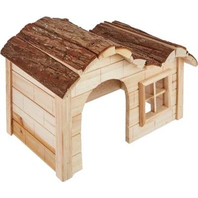 Image of Kerbl Nature Plus House with Gently Curved Roof, Brown, 30 x 20 cm