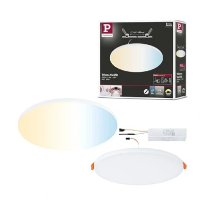 Image of Paulmann 79957 LED panel recessed Veluna VariFit Edge 200mm round Tunable White, white light control plastic ceiling luminaire