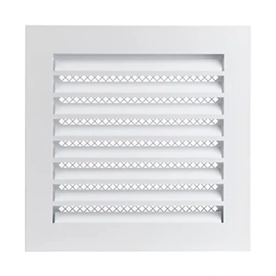 Image of Steinberg14 White 200x200mm / 8x8&#039;&#039; Metal Industrial Grille with Insect Mesh Steel Ventilation Cover