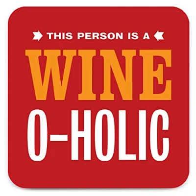 Image of Brainbox Candy Funny &#039;Wine O Holic Coaster&#039; Small Gift Ideas For Him Her Friends Birthday Housewarming Present New Home Gifts Women Men