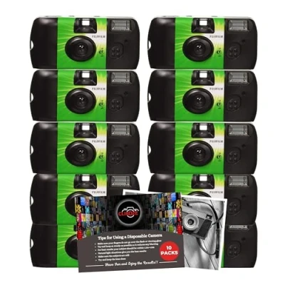 Image of Disposable Cameras Bundle with Fujifilm Quicksnap Multipack x10 and Clikoze Single Use Film Photography Tips Card