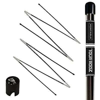 Image of Longridge Golf Practice Aid Portable Tour Rodz Alignment Sticks Black