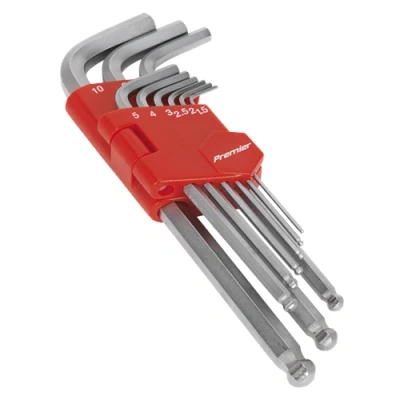 Image of Sealey Premier Ball End Hex Key Set 9pc Long Metric