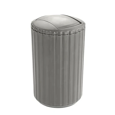 Image of Wenko ALLSTAR Swing Top Bin Polypropylene Taupe Diameter 15 x 25 cm