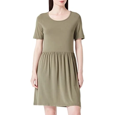 Image of PIECES Women&#039;s Pctaliva Ss Dress Noos, Deep Lichen Green, M