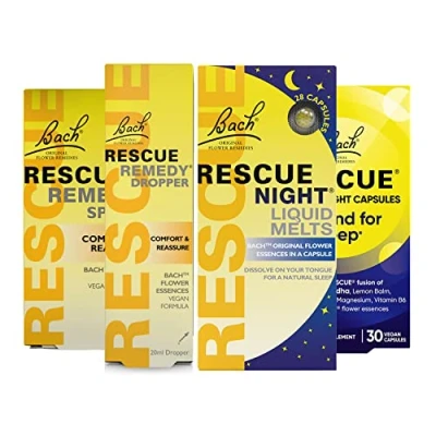 Image of Rescue Remedy Day &amp; Night Dropper Bundle Pack, Restful Nights, and Balanced Days