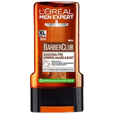 Image of L&#039;Oréal Men Expert Barber Club Duschgel für Körper, Haare &amp; Bart, das reinigende mit dem maskulinen Zedernholz Duft sorgt 24H anhaltende Frische (1 x 300ml)