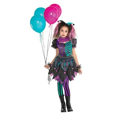 Image of amscan (PKT) (9904757) Child Girls Haunted Harlequin Costume (6 8yr)