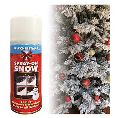 Image of SKYTE® Christmas Snow Spray Artificial Decoration For Real Effect Tree Party Festive Xmas Window Flake Plant Stencils 200ml
