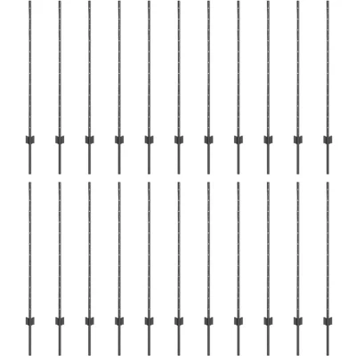 Image of vidaXL Fence Posts 44 pcs U Channel Grey 160 cm Steel