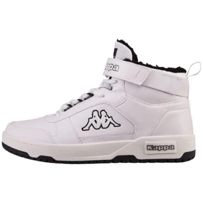 Image of Kappa Unisex Style Code: 243380 Hanbury Fur Sneaker, White Black, 9.5 UK