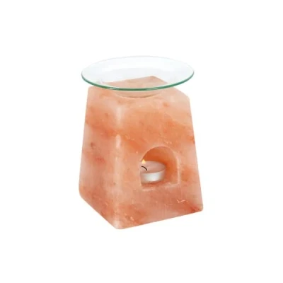 Image of Himalayan Salt Pyramid Shaped Oil Burner 15cm x 10cm (1 Pc.) Unique &amp; Sophisticated Piece Natural Fragrance Soothing Ambience Perfect for Home Outdoor Use