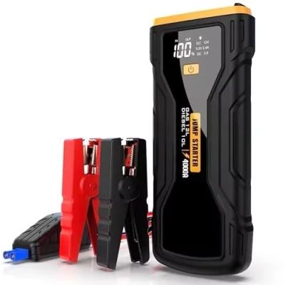 Image of Car Battery Jump Starter 4000Amp 12V Portable Jumpstart Pack Power Bank Charger and for Cars High Powered Emergency Booster