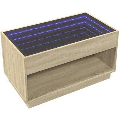 Image of vidaXL Coffee Table with Infinity LED Sonoma Oak 90x50x50 cm