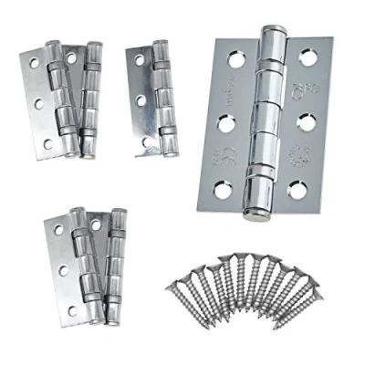 Image of Door Hinge 3&quot; / 76mm Polished Chrome Ball Bearing Washer CE Grade 7 for Fire 3 Pair