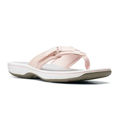 Image of Clarks Women&#039;s Breeze Sea Flip Flop, Blush Synthetic, 8 UK