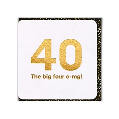 Image of Brainbox Candy Big Four OMG Funny 40th Birthday Card Perfect For Him or Her