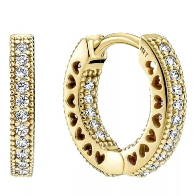 Image of Pandora Passions Sparkling Crown 14k gold plated ring with clear cubic zirconia, 58