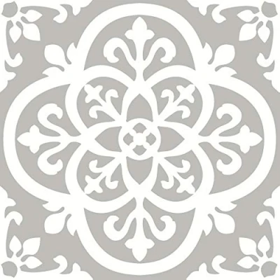 Image of WallPops FP2942 Medina Peel &amp; Stick Floor Tiles, Grey,12 x 12 inches