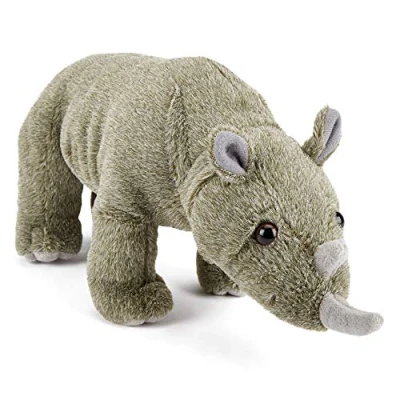 Image of Zappi Co Plush Children&#039;s Stuffed Soft Cuddly Toy Part of Safari Animals Collection, Perfect for Kids (33cm Depth)(Rhino)