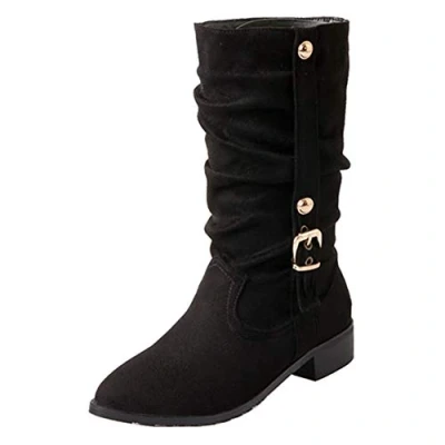Image of Cocey Women Mid Calf Roman Boots Black