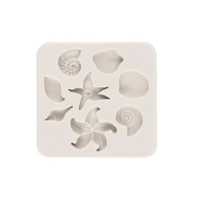 Image of DUORUIMI Fondant Cake Chocolate Mould Silicone Cookie Candy Baking DIY Kitchen Tool Party Decorating Starfish Shell Pattern
