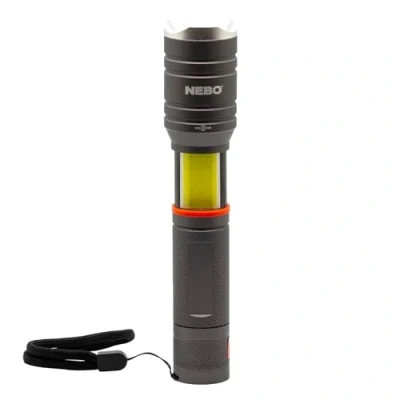 Image of NEBO Tac Slyde Torch 300 Lumen Flashlight with 12x Adjustable Zoom, 5 Light Modes &amp; COB Lantern