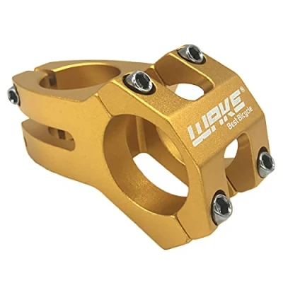 Image of Wake High Strength 31.8mm Aluminum Alloy Mountain MTB Bike Stem Riser 45mm Short Handlebar for Most Bicycle, Road Bike, BMX, Downhill (Gold)